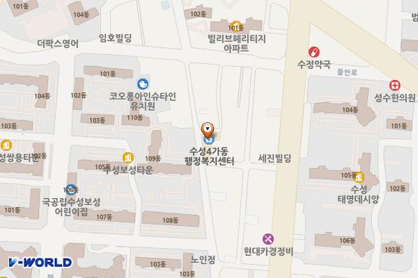 수성4가동행정복지센터 위치 지도 — 대구광역시 수성구 들안로67길 64