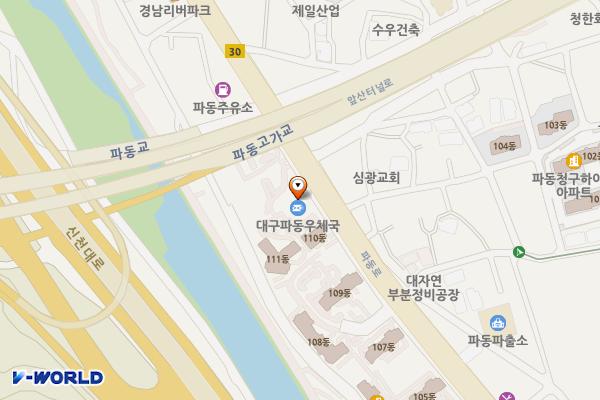 대구파동우체국 위치 지도 — 대구광역시 수성구 파동로 59