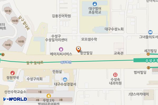 대구범어2동우체국 위치 지도 — 대구광역시 수성구 달구벌대로 2465