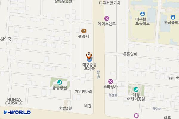 대구중동우체국(1층) 위치 지도 — 대구광역시 수성구 들안로137