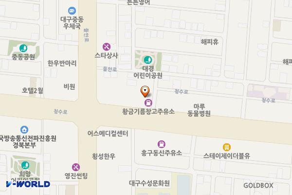 지에스칼텍스(주) 황금기름창고주유소 위치 지도 — 대구광역시  수성구 청수로 89