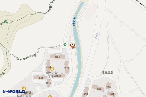 매호천 이야기마당 위치 지도 — 대구광역시 수성구 매호천자전거길 237