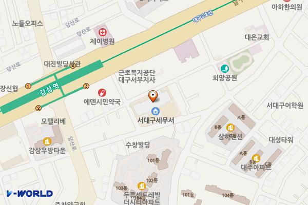 서대구세무서 위치 지도 — 대구광역시 달서구 당산로38길 33