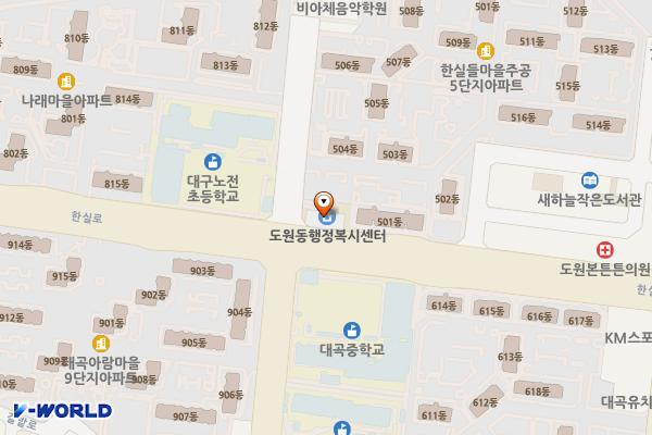 도원동행정복지센터 위치 지도 — 대구광역시 달서구 한실로 53