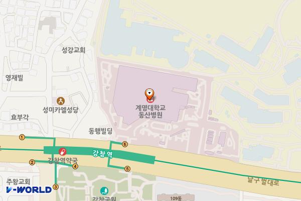 계명대학교 동산병원 위치 지도 — 대구광역시 달서구 달구벌대로 1035