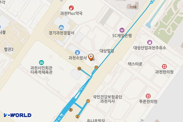 소방서 뒤 위치 지도 — 경기도 과천시 중앙로 129