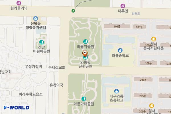 와룡(위)공원 위치 지도 — 대구광역시 달서구 선원남로 5