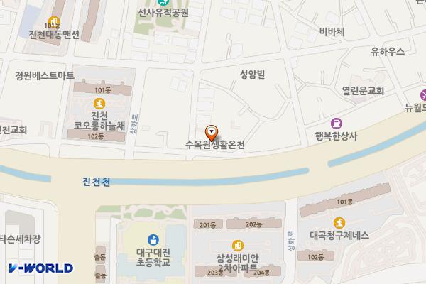 수목원 생활온천 위치 지도 — 대구광역시 달서구 상화로 79