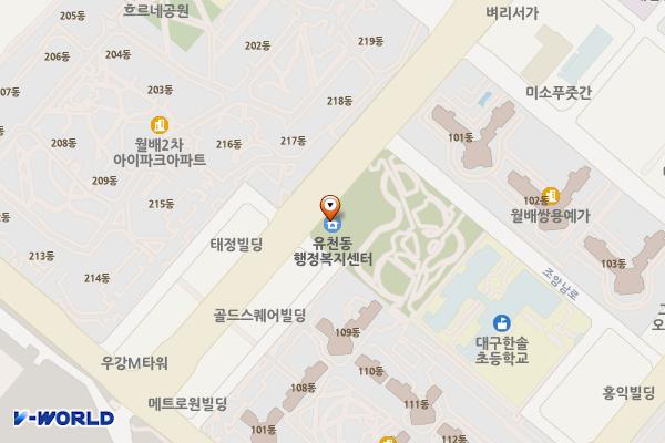 유천동행정복지센터 위치 지도 — 대구광역시 달서구 조암로 175