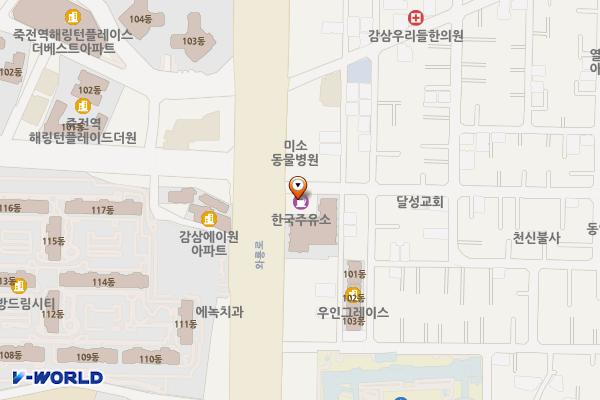주식회사에이치씨대하에너지 죽전주유소 위치 지도 — 대구광역시 달서구 와룡로 150