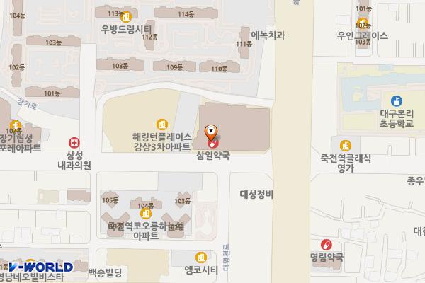 죽전역동화아이위시 상가 위치 지도 — 대구광역시 달서구 와룡로 123