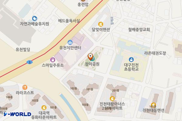 장미공원(진천) 위치 지도 — 대구광역시 달서구 진천동 780-1