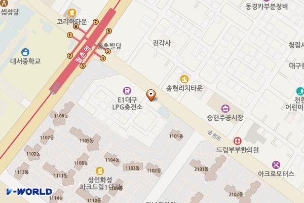 대구상인동우체국 위치 지도 — 대구광역시 달서구 송현로 47