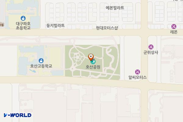 호산공원 위치 지도 — 대구광역시 달서구 달서대로109길 70