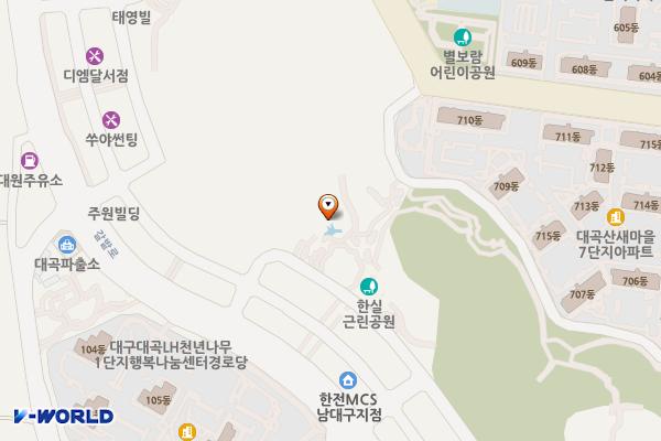한실공원 위치 지도 — 대구광역시 달서구 대곡동 1088