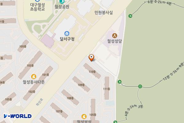 광수(강수골)공원 위치 지도 — 대구광역시 달서구 학산로 30