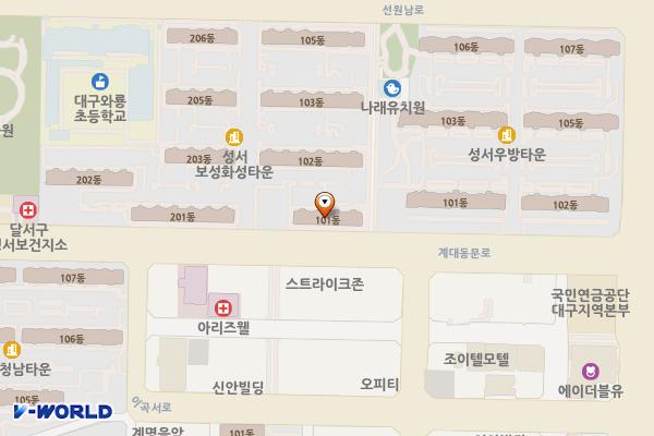 성서보성화성상가시장 위치 지도 — 대구광역시 달서구 계대동문로 99