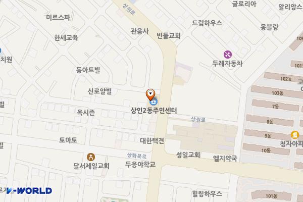상인2동행정복지센터 위치 지도 — 대구광역시 달서구 상원로 27