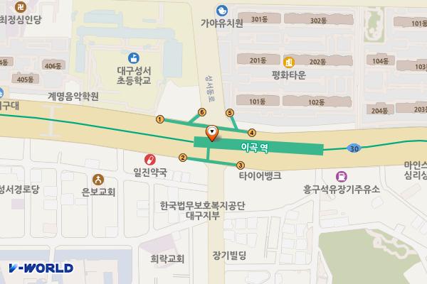 이곡역 위치 지도 — 대구광역시 달서구 달구벌대로 지하 1357