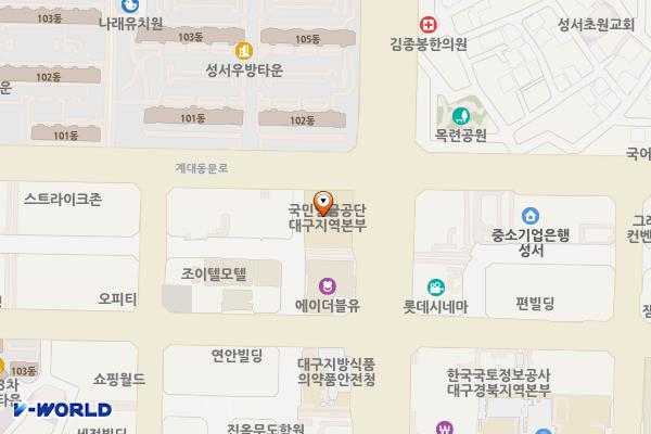 국민연금공단 대구지역본부 위치 지도 — 대구광역시 달서구 성서로 419