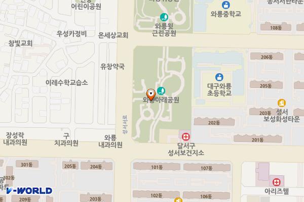 와룡공영주차장 화장실 위치 지도 — 대구광역시 달서구 성서서로 352