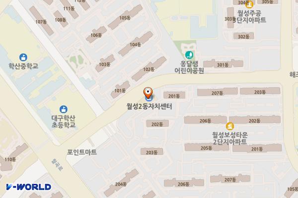 월성2동행정복지센터 위치 지도 — 대구광역시 달서구 월성로 65