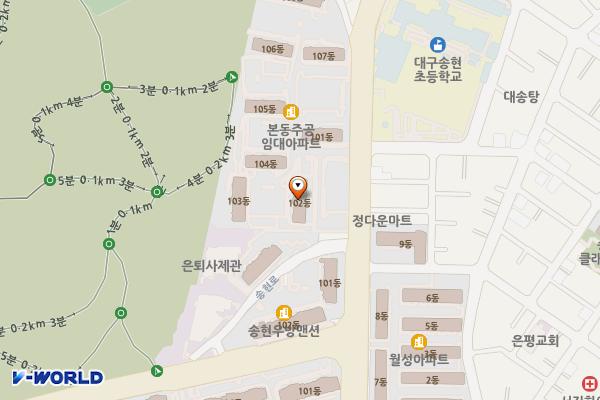 본동종합사회복지관 위치 지도 — 대구광역시 달서구 송현로 113