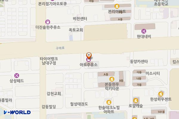 아토주유소 위치 지도 — 대구광역시 달서구 구마로 42