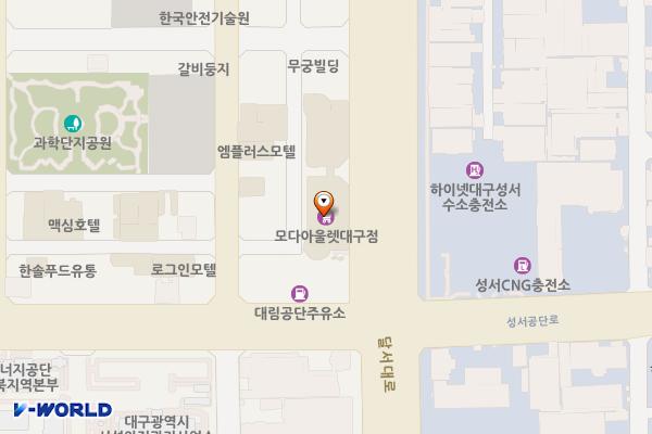 모다아울렛 위치 지도 — 대구광역시 달서구 달서대로 411