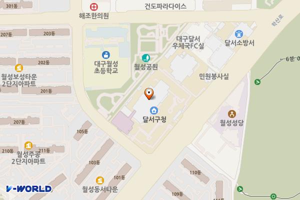 달서구청 제2별관 위치 지도 — 대구광역시 달서구 학산로 45