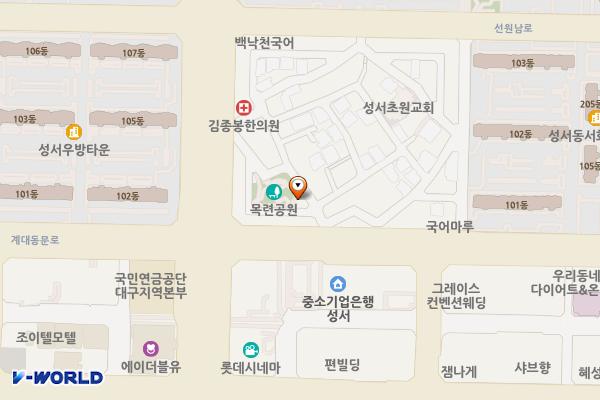 목련공원 위치 지도 — 대구광역시 달서구 이곡공원로1길 7