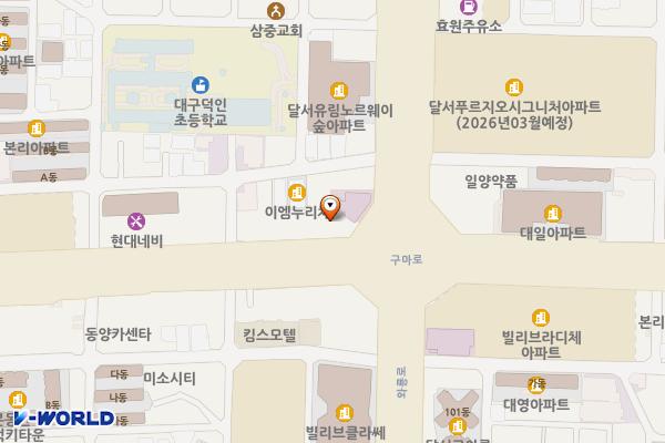 해원주유소 위치 지도 — 대구광역시 달서구  구마로 79