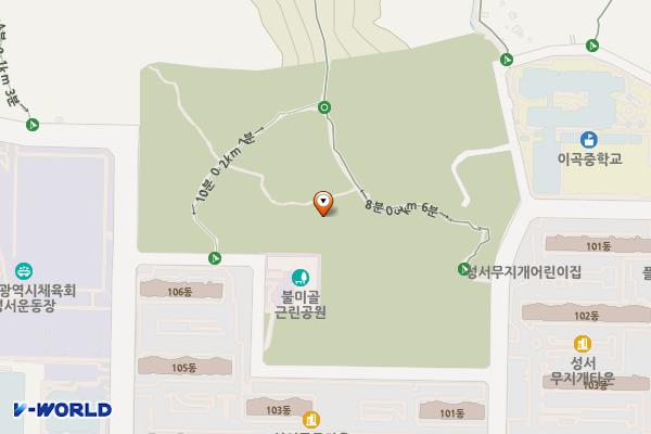 불미골공원 위치 지도 — 대구광역시 달서구 이곡1동 1327