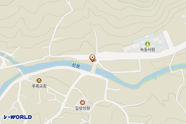 녹동서원 인근 위치 지도 — 대구광역시 달성군 가창면 우록길 229