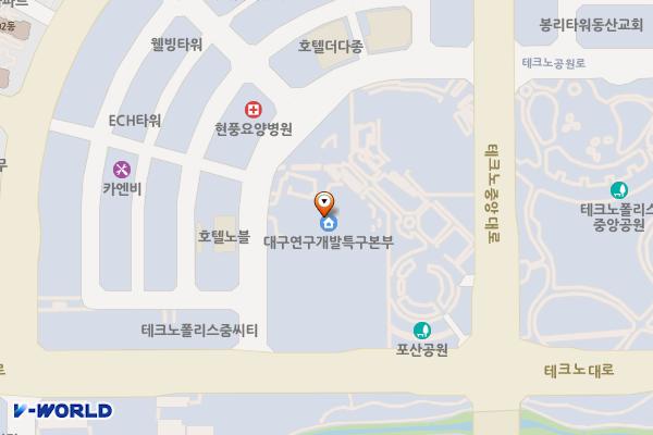 대구테크비즈센터 위치 지도 — 대구광역시 달성군 현풍읍 테크노공원로 16
