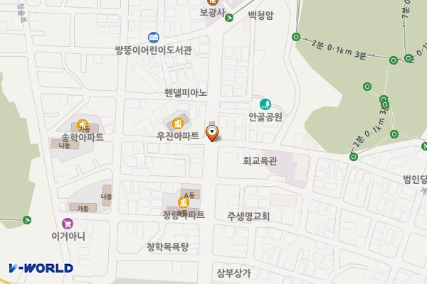 청학로 일원 노상주차장 위치 지도 — 인천광역시 연수구 청학동 585
