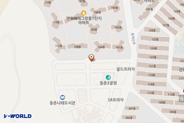 봉재산로36번길 일원 노상주차장 위치 지도 — 인천광역시 연수구 동춘동 1150-5