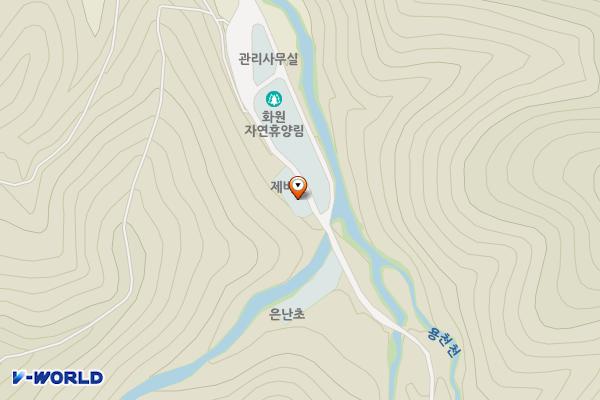 화원휴양림관리사무소 위치 지도 — 대구광역시 달성군 화원읍 화원휴양림길 126, 화원자연휴양림