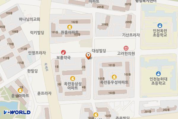 옥련동 백산1차아파트 주변 주차장 위치 지도 — 인천광역시 연수구 독배로40번길 18