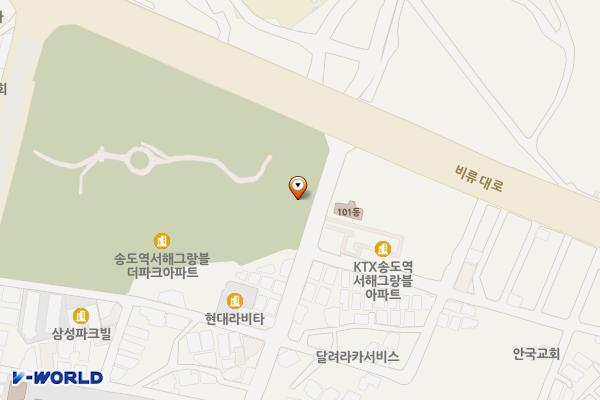 옥련동 송학둥지아파트 주변 주차장 위치 지도 — 인천광역시 연수구 비류대로144번길 14