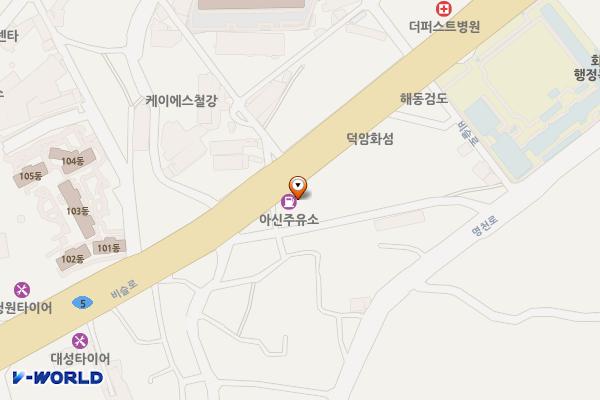 아신주유소(전 기린주유소) 위치 지도 — 대구광역시 달성군 화원읍 비슬로 2436