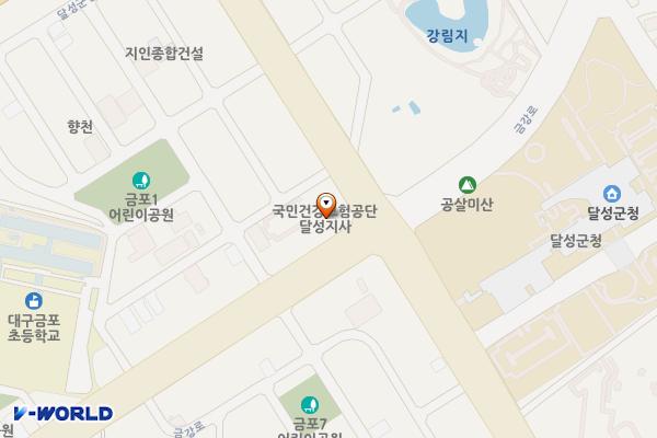 국민건강보험공단 달성지사 위치 지도 — 대구광역시 달성군 논공읍 달성군청로 32