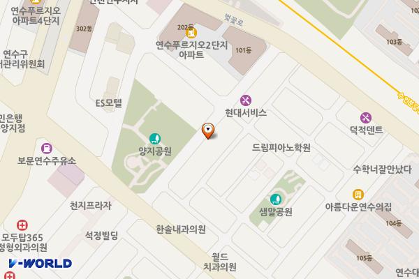 그린타워주차장 위치 지도 — 인천광역시 연수구 용담로125번길 26