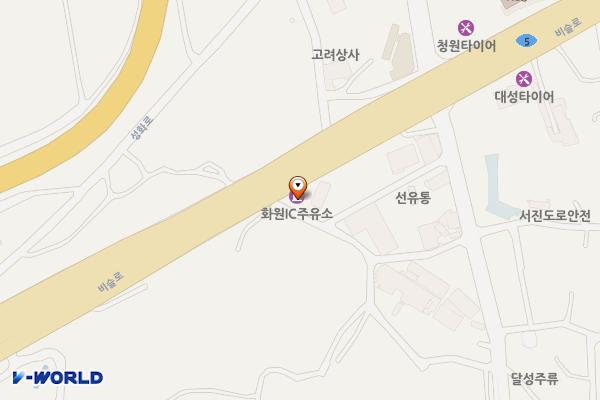 화원현대셀프주유소 위치 지도 — 대구광역시 달성군 화원읍 비슬로 2388