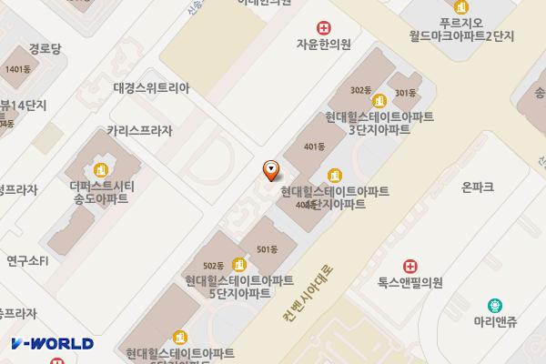 제10공영주차장(송도) 위치 지도 — 인천광역시 연수구 송도동 21-61