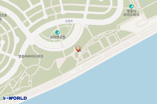 씨사이드파크 족구장 화장실 위치 지도 — 인천광역시 영종구 큰말로 41, 씨사이드파크 족구장 화장실 (운남동)