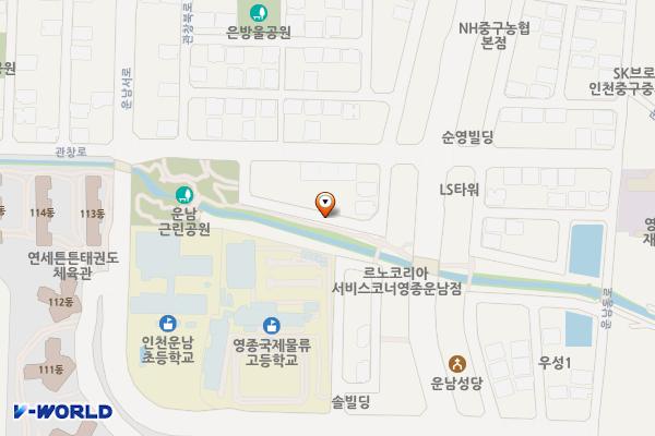 운남근린공원 간이화장실 위치 지도 — 인천광역시 중구 관창로 3번길