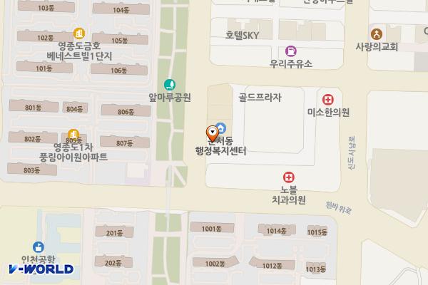 운서동우체국 위치 지도 — 인천광역시 영종구 흰바위로27번길 6, 인천국제공항배후단지우체국 (운서동)