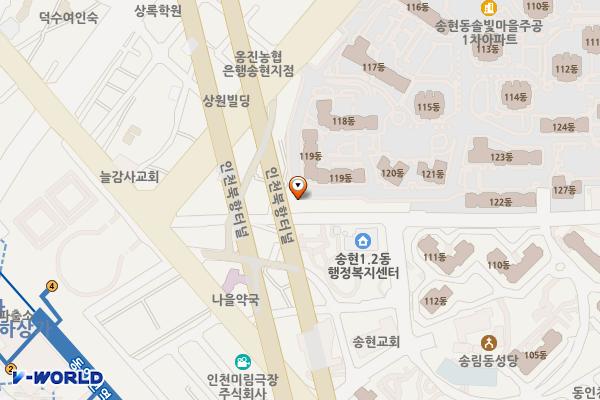 송현 노인복지관 위치 지도 — 인천광역시 제물포구 솔빛로 13