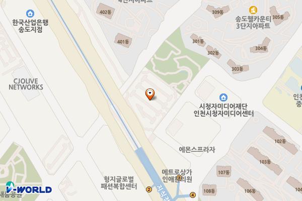 제1공영주차장(송도) 위치 지도 — 인천광역시 연수구 송도동 9-9